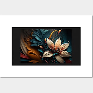 Abstract Floral Garden Botanical Print Posters and Art
